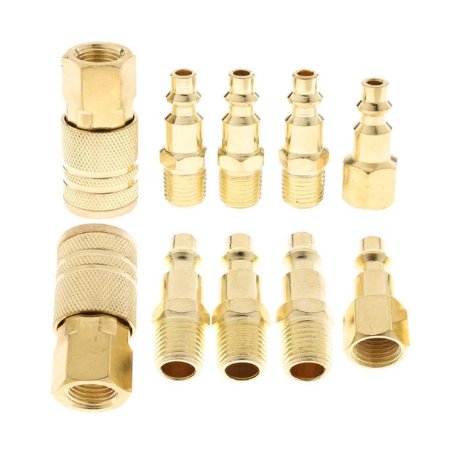 10Pcs Set 1/4 "NPT   Coupler Air Hose Plug Raccords Mâle Femelle