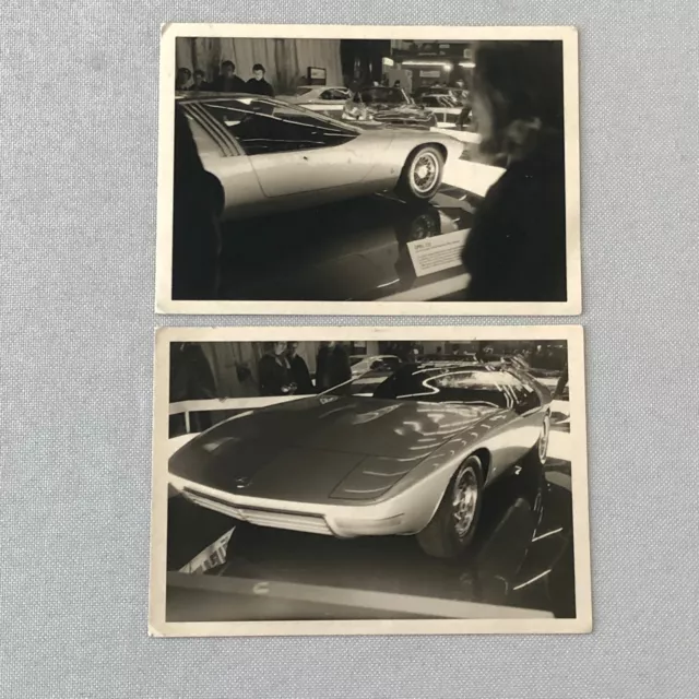 Vintage Opel CD Concept Car Automobile at Auto Show Photo Photograph Lot of 2