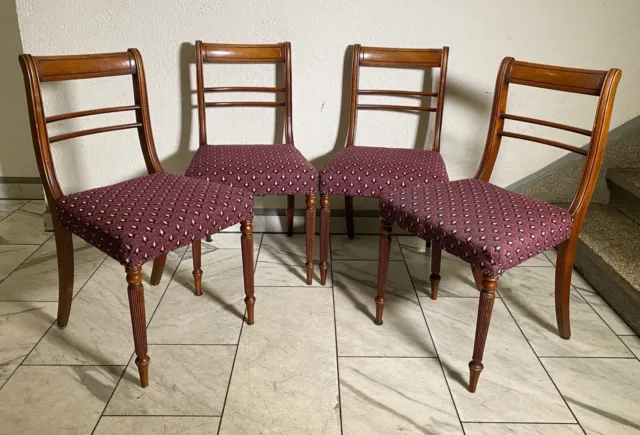 1 Set 4 Biedermeier Stühle Antik,neue Polster