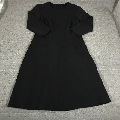 J McLaughlin Shirt Dress Womens Small Boat Neck Black Long Sleeve Ladies