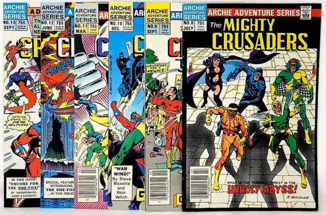 Archie Adventure Series The Mighty Crusaders Comics 8, 9, 10, 11, 12, 13 Buckler