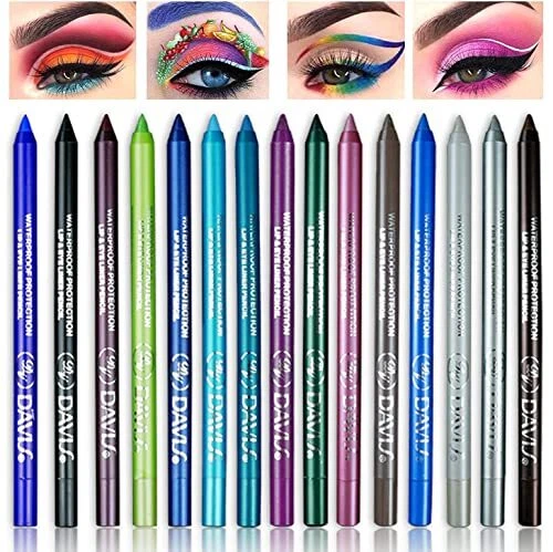 15 Colors Eyeliner Set, Eyeliner Pencil Set, Waterproof Eyeliner Kit Long Las