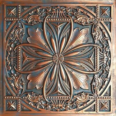 Ceiling tiles Faux tin embossed rustic copper decor wall panel PL10 10pcs/lot
