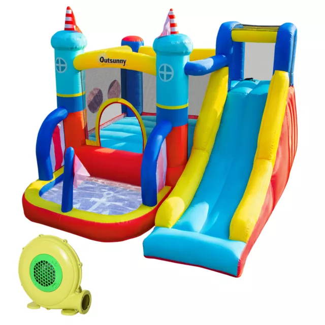 Outsunny Gioco Gonfiabile 4 in 1 per Bambini 3-8 Anni Gonfiatore e Borsa Inclusi