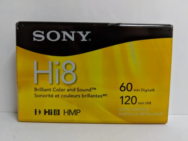 Sony 8mm Digital8 Hi8 Blank Tape 120 min, New Sealed Cassette