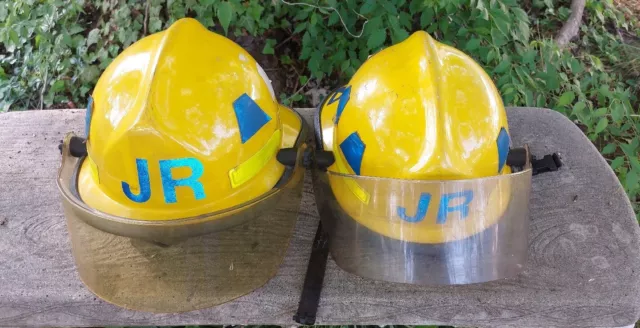 Cairns Brother N660C Metro Firefighter Helmet Lot Yellow 1980s