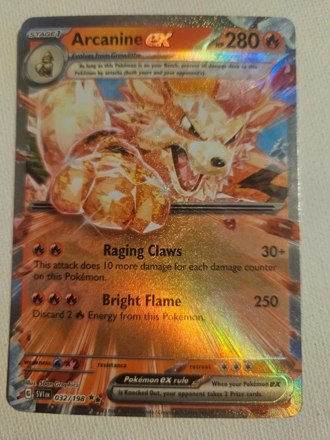 Pokemon Arcanine EX 032/198 Scarlet & Violet Double Rare Holo