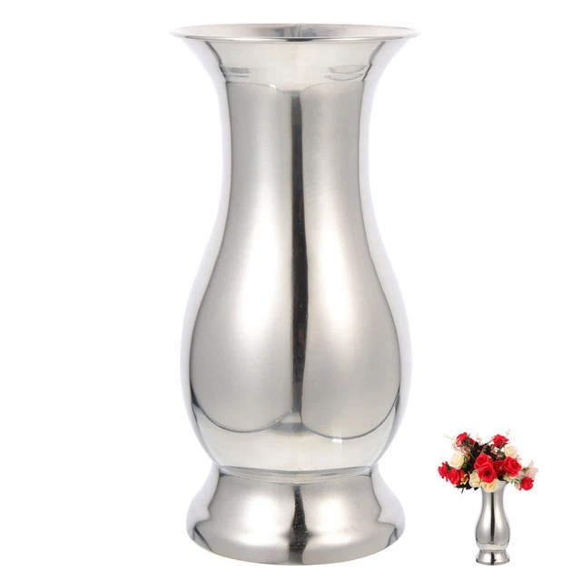 Primitive Flower Holder Vase Outdoor Table Decor Stainless Steel