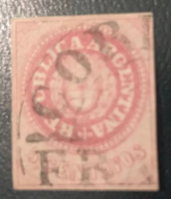 #617 Philatrade Argentina $250 SC# 7d Postal stamp Seal of the Republic H