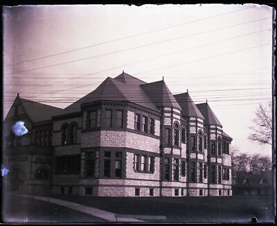 LATE 1800s or EARLY 1900s GLASS NEGATIVE, LARGE DORM BUILDING??