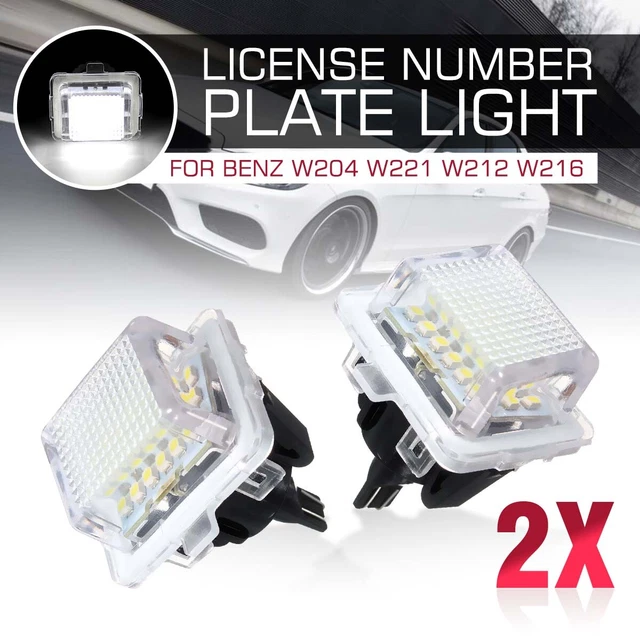 2 Lampes De Plaque D'immatriculation LED PolarLander 12V 18 SMD - Pour Mercedes Classe C, E, S, CL - 6