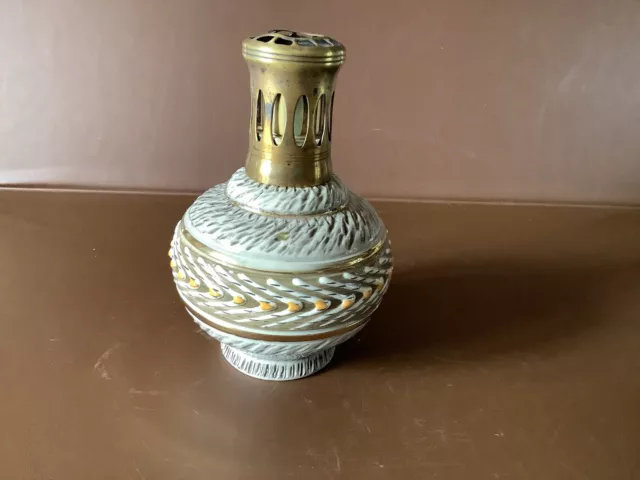 Ancienne Lampe Berger Diffuseur de parfum d’ambiance en grès émaillé 1960