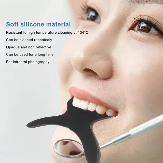 Contraste Dentaire Silicone Souple Fond Noir Panneau Contraste Photographique