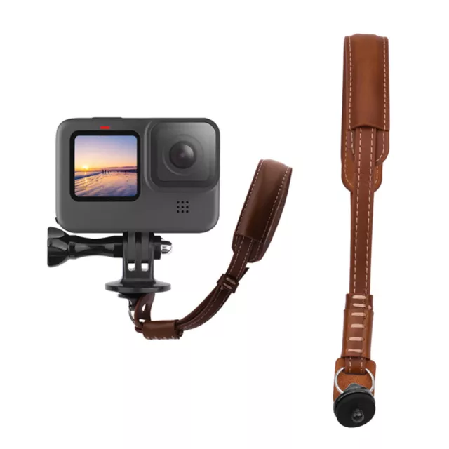 PU Leather Wrist Belt for Gopro Hero 9 Sports Camera Sling Strap (Coffee) 3