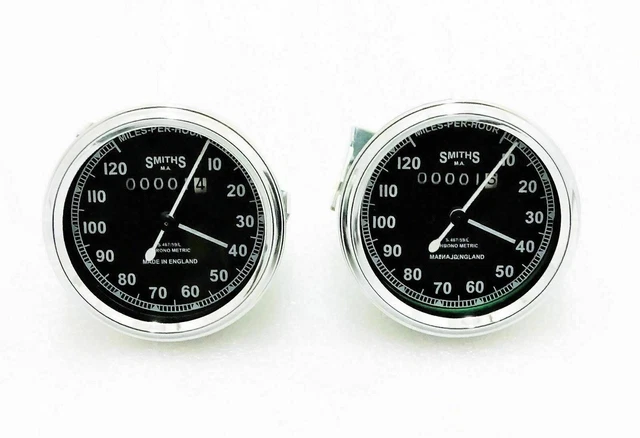 Speedometer Smith Replica 0-120 M/H, Pair @A