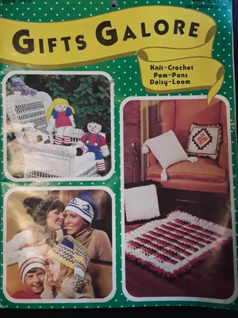 Vintage Craft Book.Gifts Galore.Knit Crochet Pompom Daisy Loom. Christmas Crafts