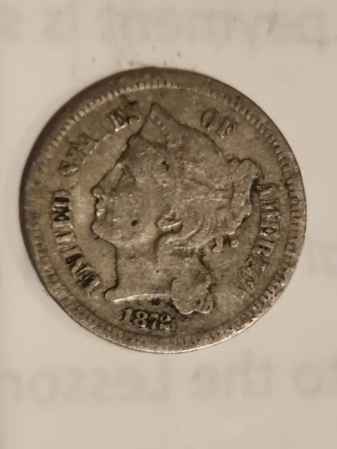 1872 three 3 Cent Nickel