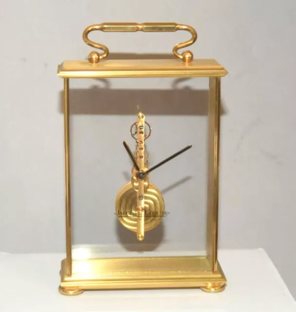 VINTAGE JAEGER LECOULTRE (Skeleton) Inline Baguette Mantel Clock In Gwo ...