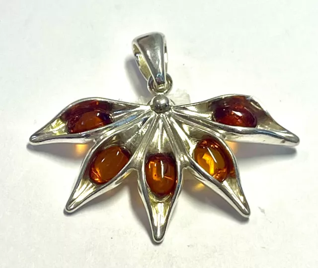 Authentic Baltic Amber 925 Sterling Silver Pendant Jewelry JY39