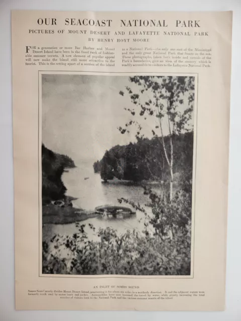 Mount Desert & Lafayette National Park Maine Outlook 1922 Original ~8x11.5" 4pp