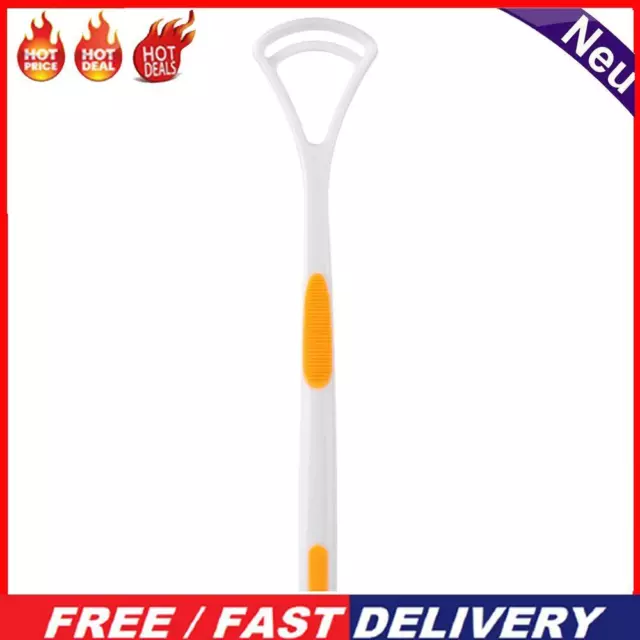 Tongue Brush Tongue Scraper Cleaner Oral Care Tongue Cleaning Tool (Yellow)