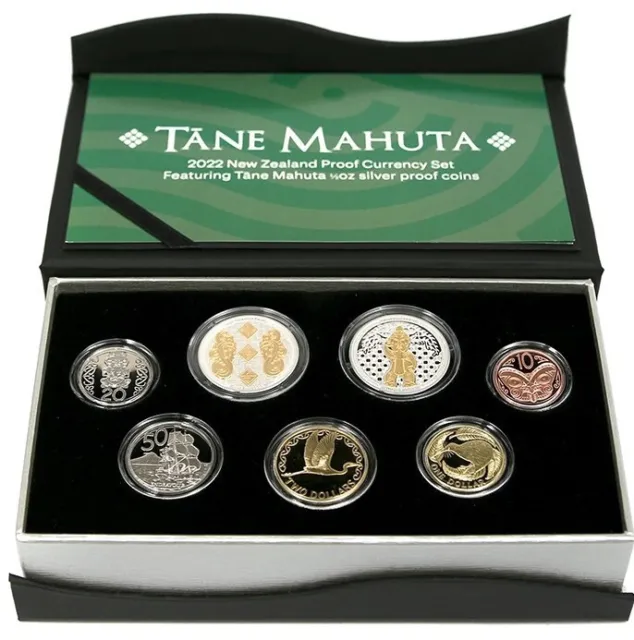 2022 New Zealand Proof Set feat. 2 Tane Mahuta Silver Proof Coins in .999 Silver