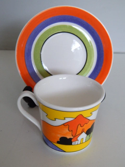 Wedgwood Clarice Cliff " Fantasque Mountain " Cafe Noir Cup & Saucer Ltd Ed