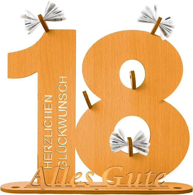 RICHDMI Anniversario Matrimonio, Biglietto Auguri 18 Anni legno, idee Regalo...