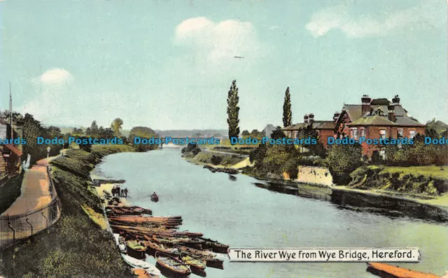 R149789 The River Wye from Wye Bridge. Hereford Giesen Bros
