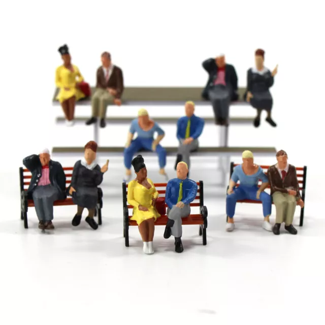 P4803 24 pcs All Seated Figures O scale 1:50 Painted People Model Railway NEW 3