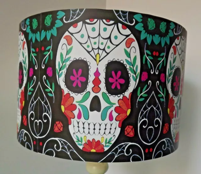 Mexican Day of the Dead Lamp shade , Lampshade gothic skull  Free Gift 2