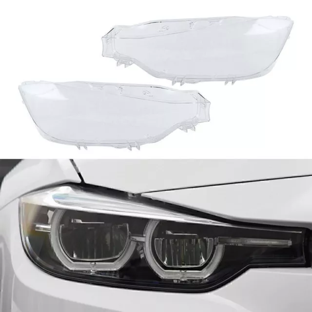 Lampshade Pair Headlight Lens Cover For BMW F30 F31 2016-2018 3 Series Clear