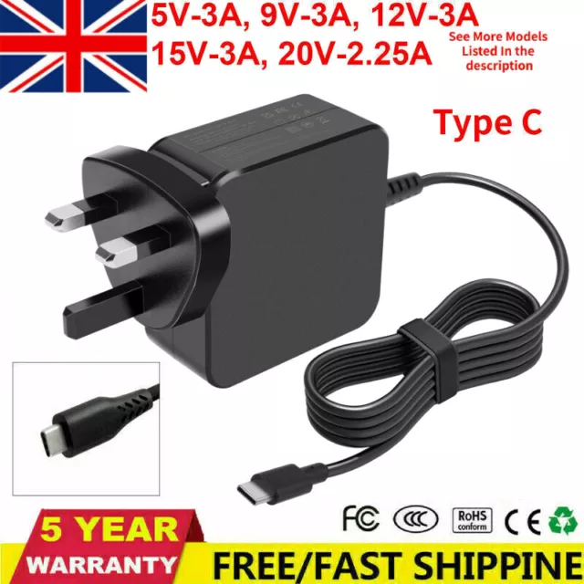 20V Type C USB-C Laptop Charger Adapter Power For Jumper EZbook X1 Windows PD