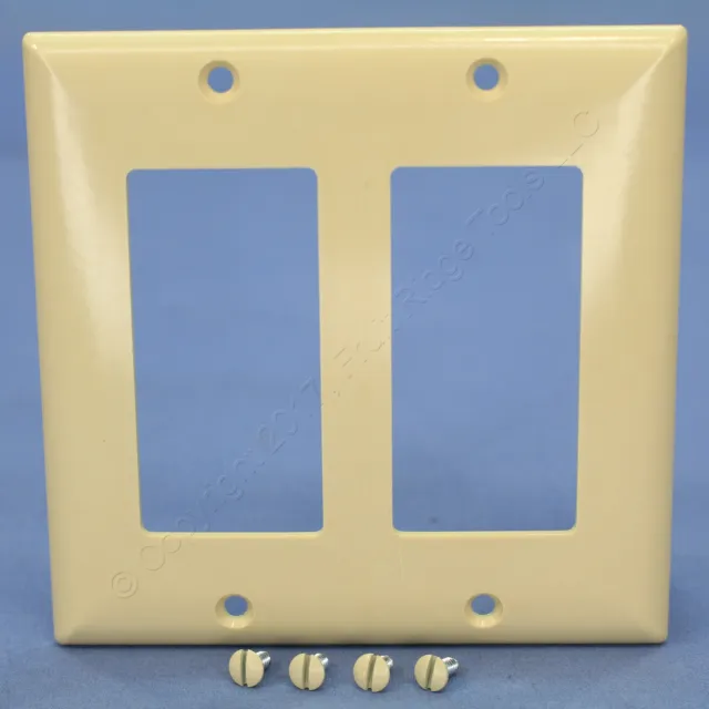 P&S Ivory Standard 2-Gang Decorator Thermoset Plastic Wallplate Cover SP262-I