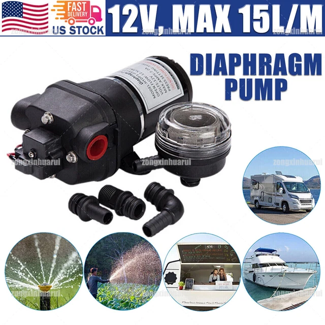 12V Water Pressure Diaphragm Pump Self-Priming Pump 55 PSI 4.0 GPM Boat RV