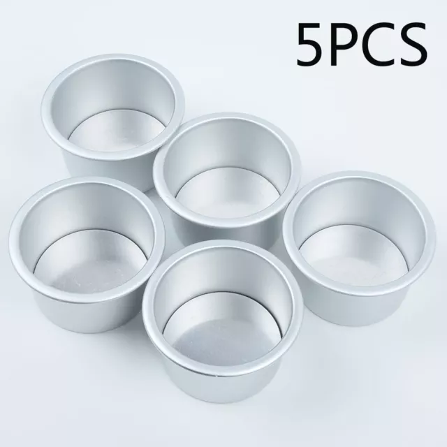 5 X Rond Mini-Cake Po??le Amovible Bas Pudding Moule DIY Cuisson Moules Stock Ru