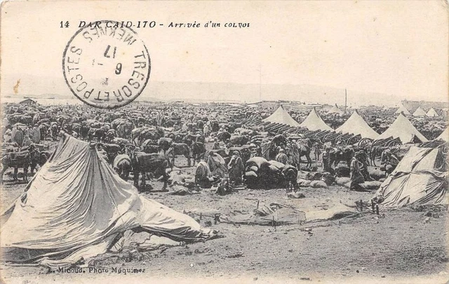 Cpa Maroc Dar Caid Ito Arrivee D'un Convoi