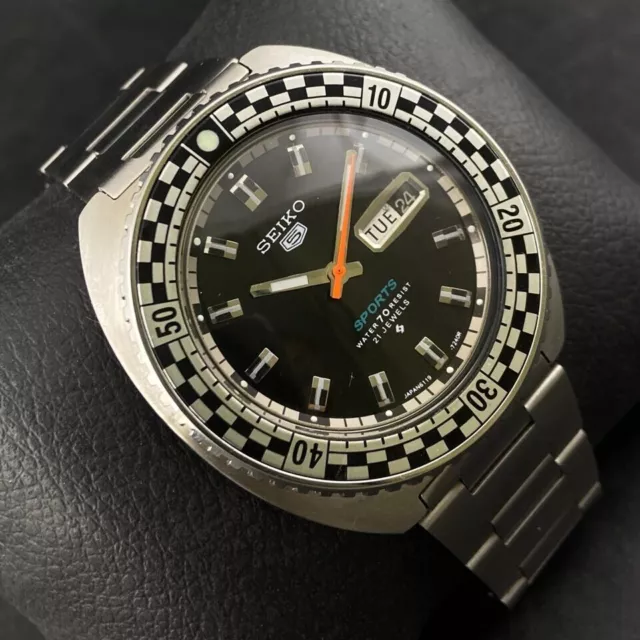 Vintage SEIKO RALLY DIVER Automatic 6119-7173 Day Date Men Wrist Watch FF05