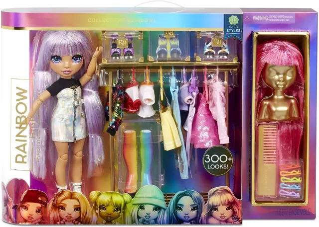 Rainbow High - FASHION STUDIO Inc Exclusive Doll , 2 Sparkly wigs 300+ looks