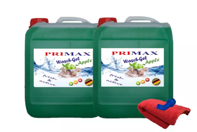 2 x 10 Ltr. Primax Flüssigwaschmittel Universal Gel - Familienpackung, extra sta