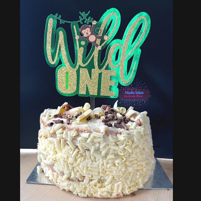 WILD ONE BIRTHDAY Cake Topper Double Layered Premium Glitter UK Made £3