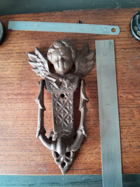 Vintage Style Cast Iron Cherub Door Knocker Cast Iron Angel