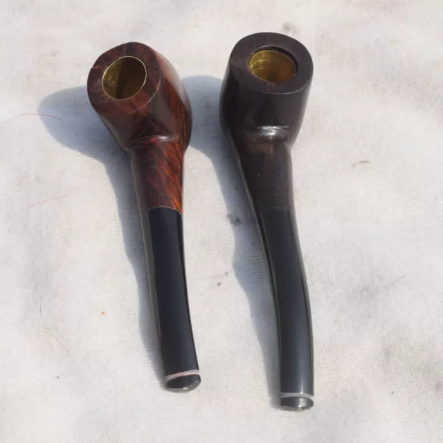 Set of 2 Briarlee Genuine Imported Briar Smooth Billiard Tobacco Estate Pipe