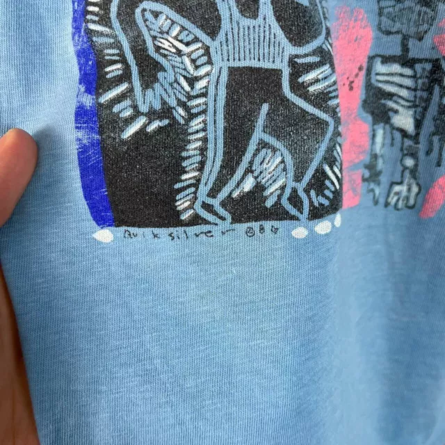 Quiksilver 1986 Warpaint Ghetto Dog Vintage T-Shirt Blue Size S 3