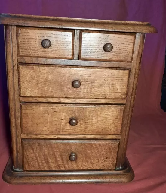 Beautiful Early 20th Century Miniature Wooden Chest of Drawers