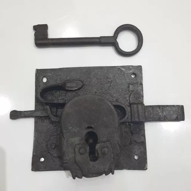 Antique Vintage Lock with Key Handmade Moroccan Antique Primitive Works 18/19TH