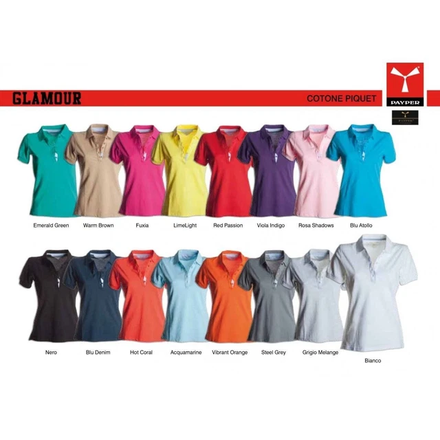 Polo manica Corta Payper GLAMOUR 5 Bottoni da Donna -Sfiancata T-Shirt Maglietta
