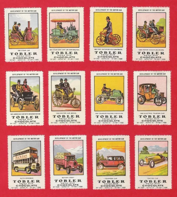 Poster Stamps Development Of The Motor Car Daimler Benz Racing Car Tobler