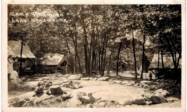 Southfields RPPC Harriman State Park Camp Quidnunc Center 1930 NY