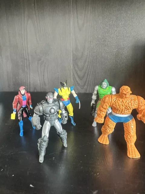 1990s Marvel Die Cast Metal Mini Figures  - 5-figure Lot- Vintage Marvel ToyBiz